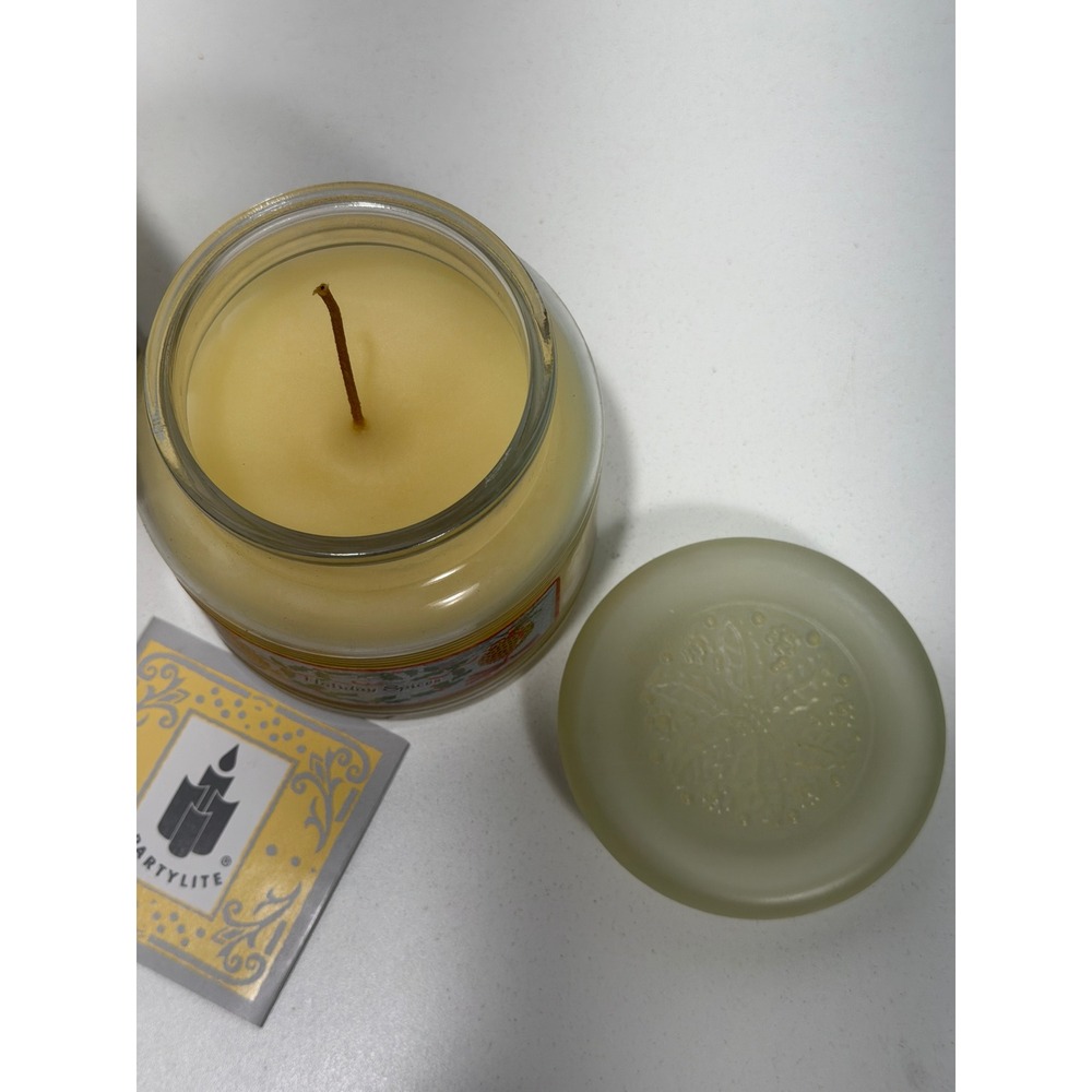 PartyLite Holiday Spices Scented Jar Candle P1439 with Frosted Lid and Box - Picture 5 of 7